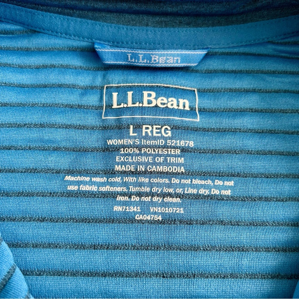L.L. Bean Women's Airlight Knit Full-Zip Large Light Ocean Heather Blue Jacket - Picture 4 of 6